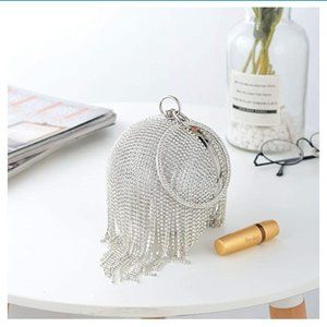 Lanpet Women Round Ball Rhinestone Evening Clutch